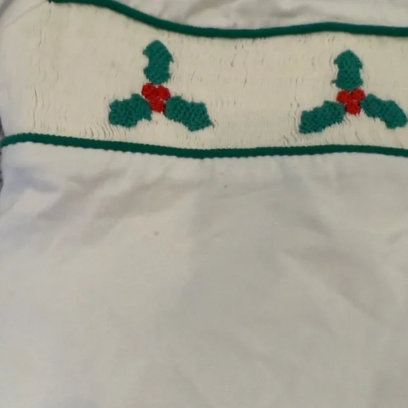 Smocked Holly Christmas Toddler Corduroy Pant Set - Picture 3 of 5